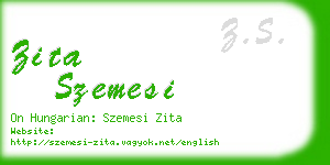 zita szemesi business card